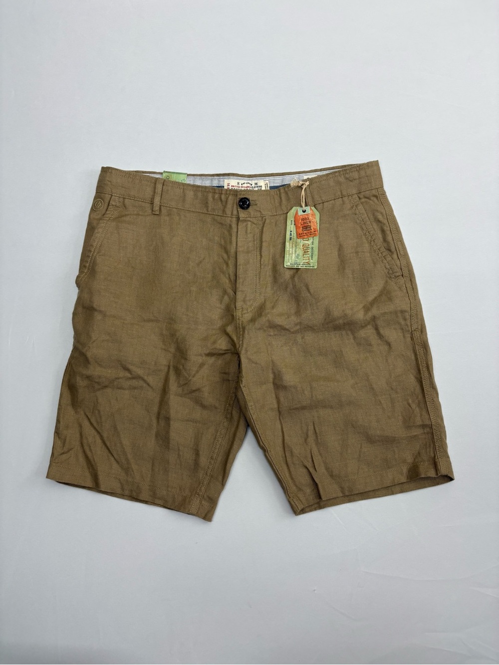 FatFace Men’s Size 36 Tan 100% Linen Shorts Brand New With Tags